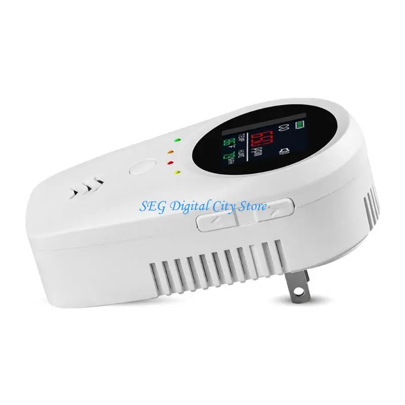 U75B 4 in 1 Wall Mount Gas Detector With CO LPG Temperature Humidity Monitor Builtin Battery For Home Office Safety