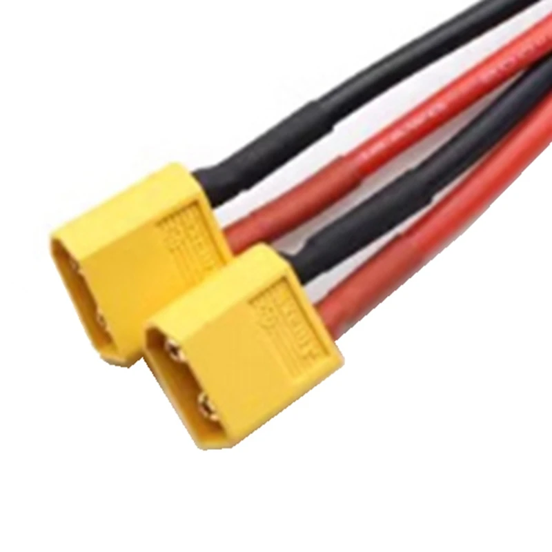 XT60 Parallel Battery Connector 1 Female To 2 Male Cable Dual Extension Y Splitter 14AWG Silicone Wire For RC Battery Durable