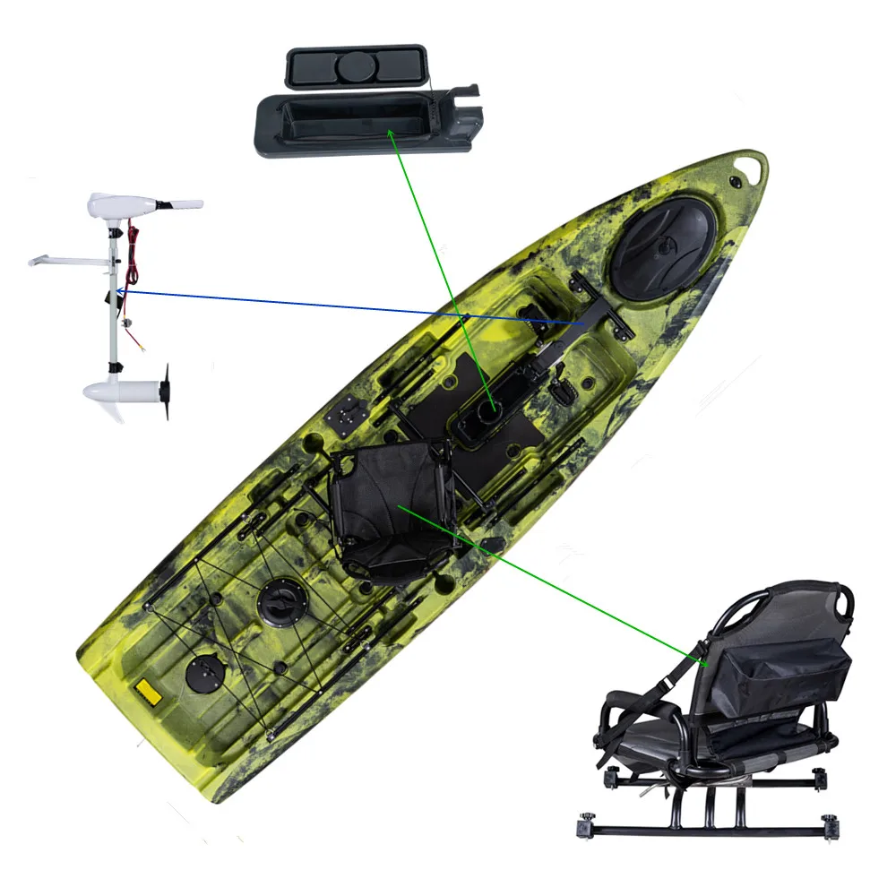 

Kajak Factory Direct Supply Plastic PE Foot Pedal Fishing Rod Holder Paddle Motor Canoe Kayak for River Offshore Water