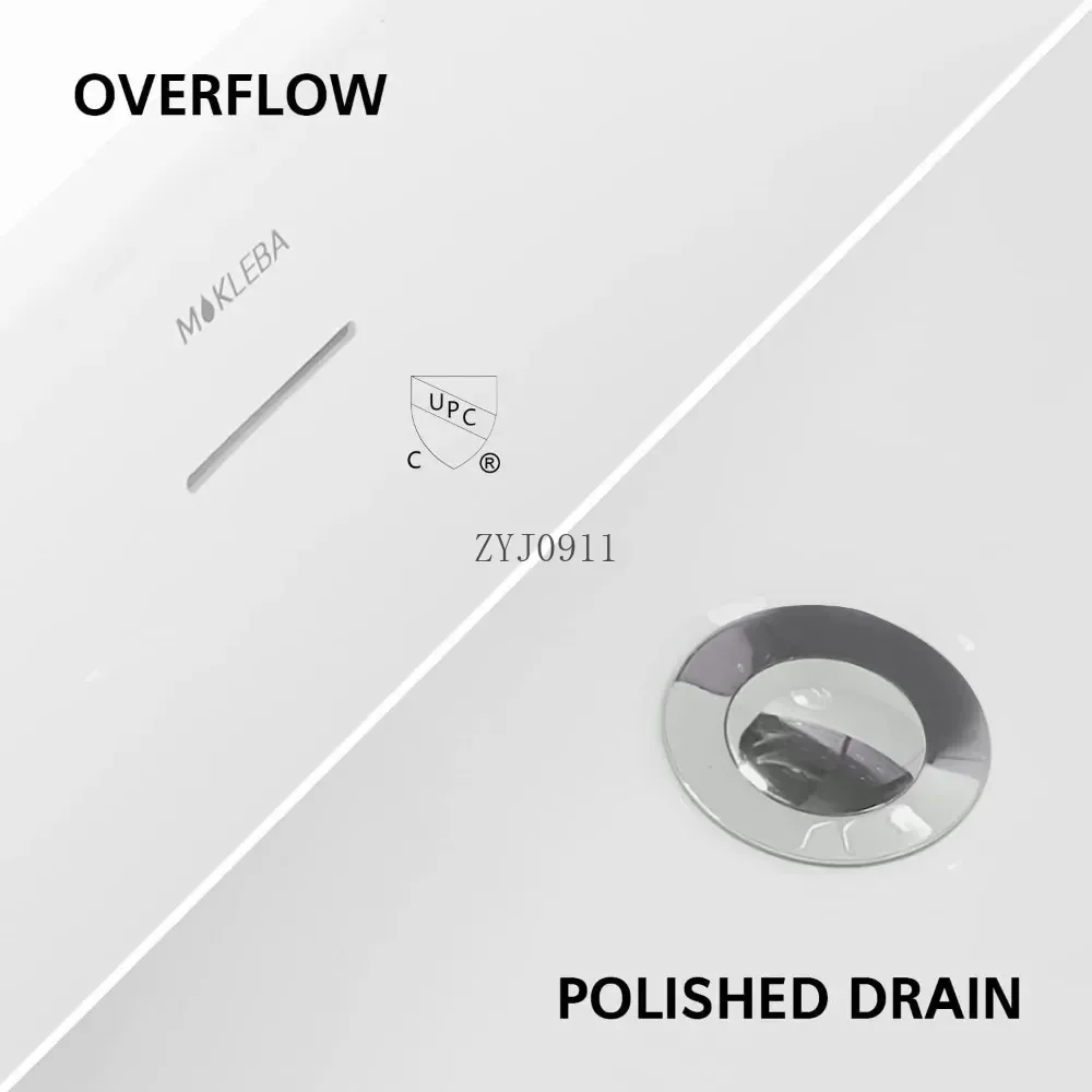 Luxurious 47 Inch Lucite Acrylic Freestanding Bathtub Square Japanese Design Soaking Comfort Seat Chrome Drain Slotted Overflow