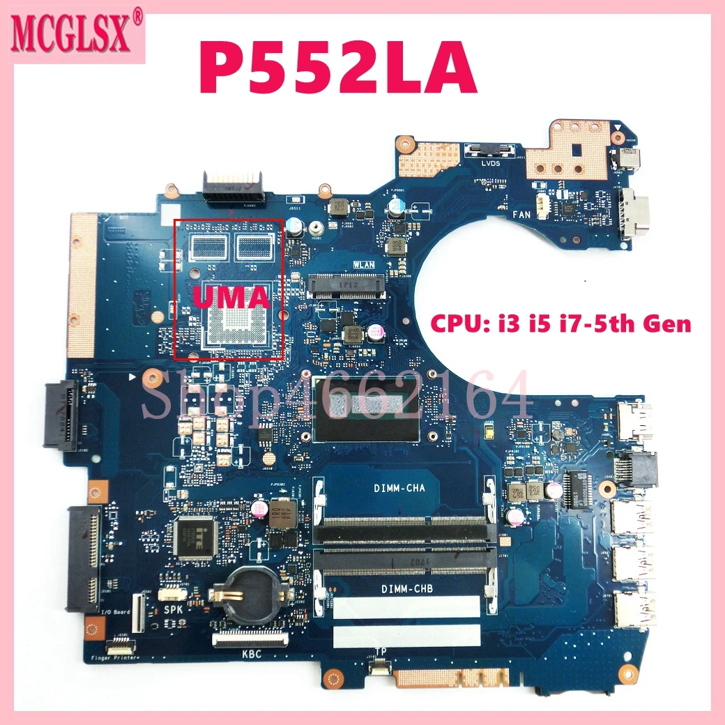 

P552LA With i3 i5 i7-5th Gen CPU UMA Ntoebook Mainboard For ASUS P552 P552L P552LA P552LJ Laptop Motherboard 100% Tested OK