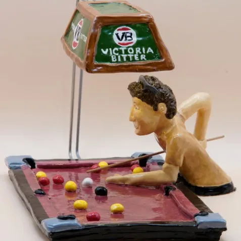 Creative Resin Billiards Player Figurine, Vintage Funny Pool Player Tabletop Ornament Home Bar Desktop Decor Craft