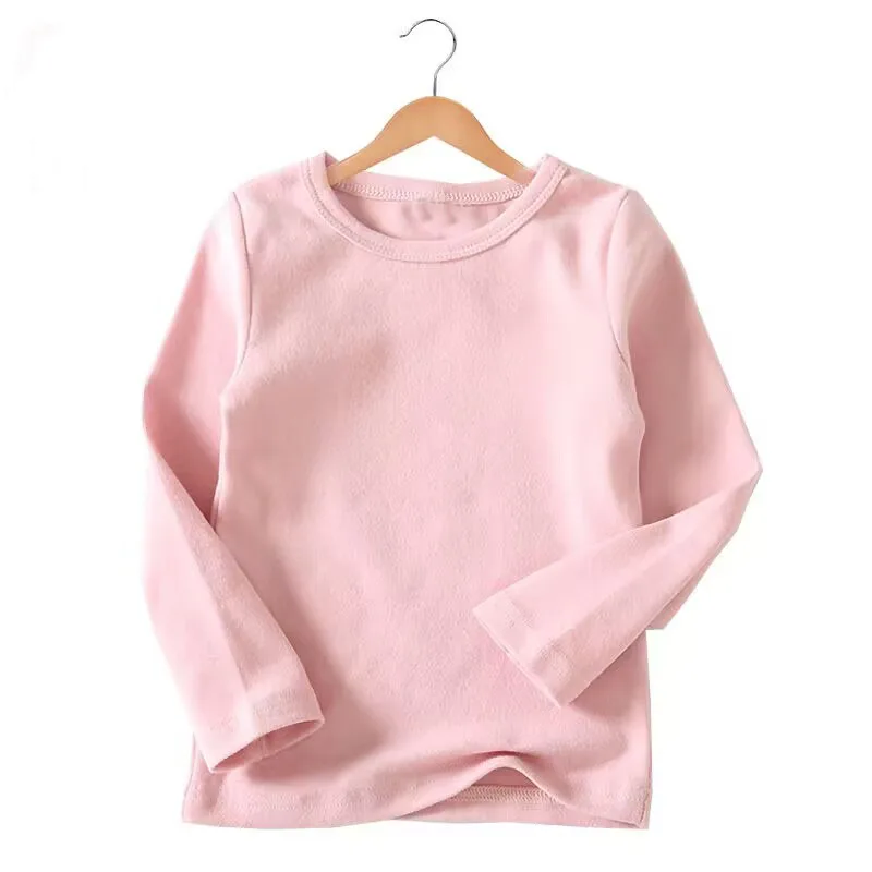 Camiseta de algodão de manga curta e longa infantil, camiseta infantil, roupa infantil, roupas de verão, 2-7t