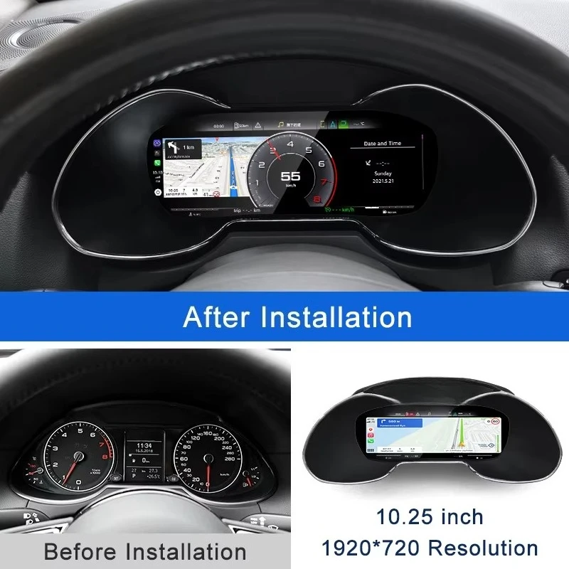 Car Dashboard Panel Virtual Cockpit Digital Dashboard  Speedometer