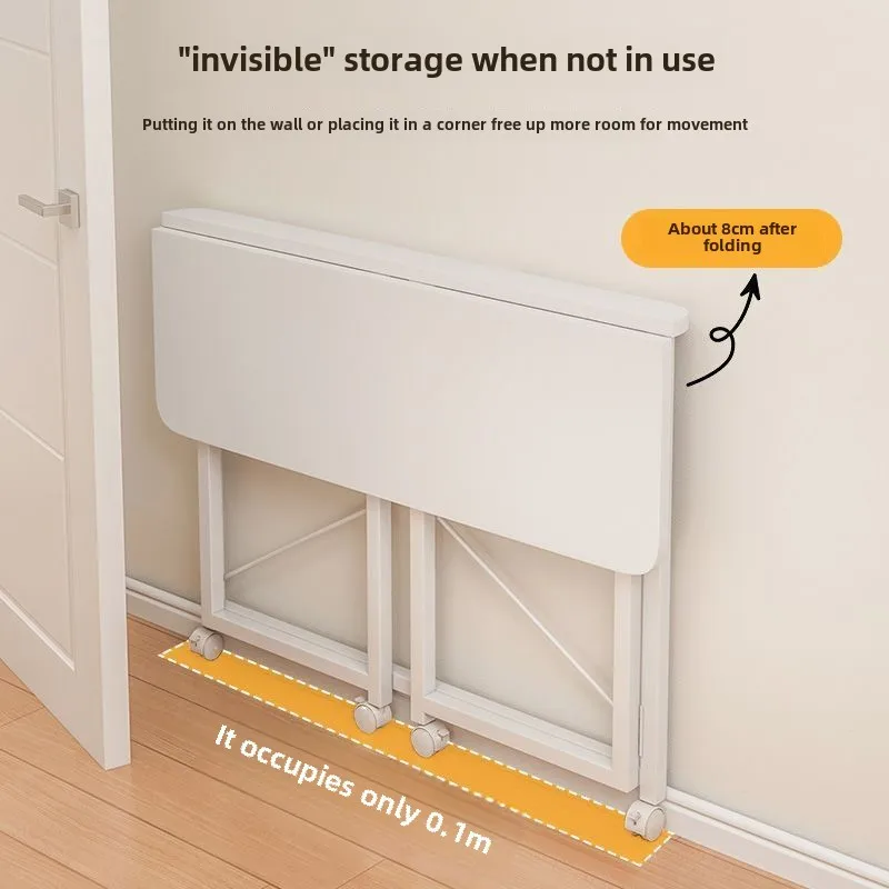 Tavolo con puleggia pieghevole Tavolo da pranzo semplice per uso domestico salvaspazio Tavolo da studio Tavolo per computer con tavolo da scaffale