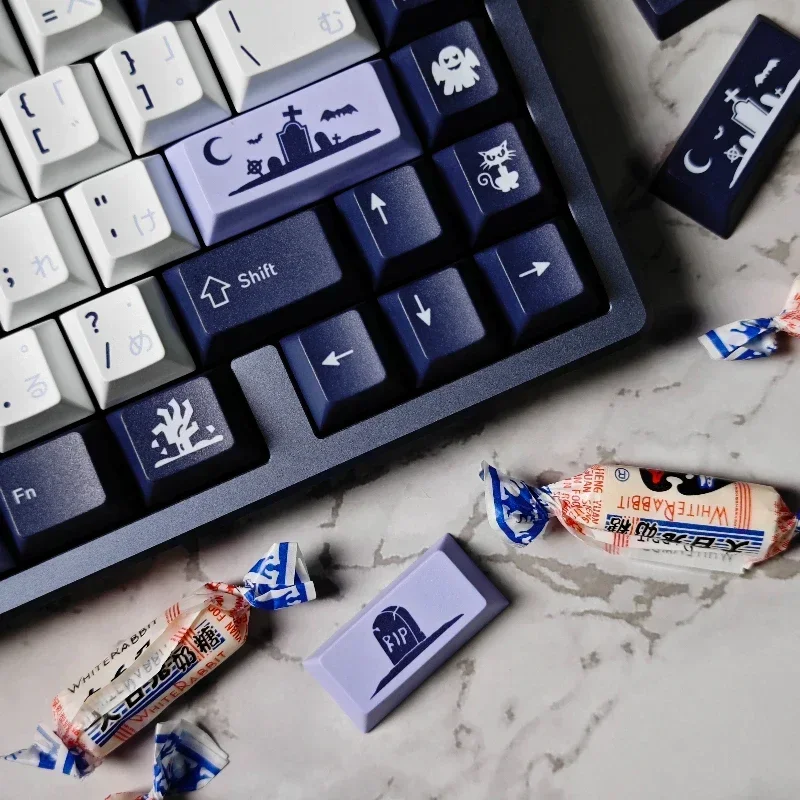 DOMIKEY Zero-G Studio Keycaps Custom Midnight NgrAGPsZ Keycap PBT Cherry Profile Ergonomic Cartoon Point Key Caps for Gamers