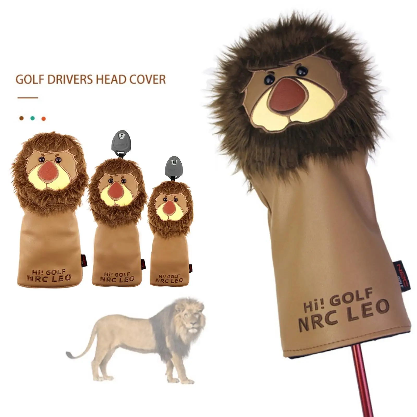 Golf Club Head Covers,Golf Headcovers Leather Golf Wood Covers for Divers