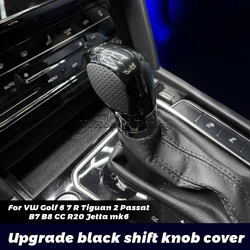 Perforated Leather Shift Knob Cover dsg gear stick cap for VW Golf mk7 Passat B7 B8 CC R20 Tiguan Jetta 6 Polo Scirocco Interior