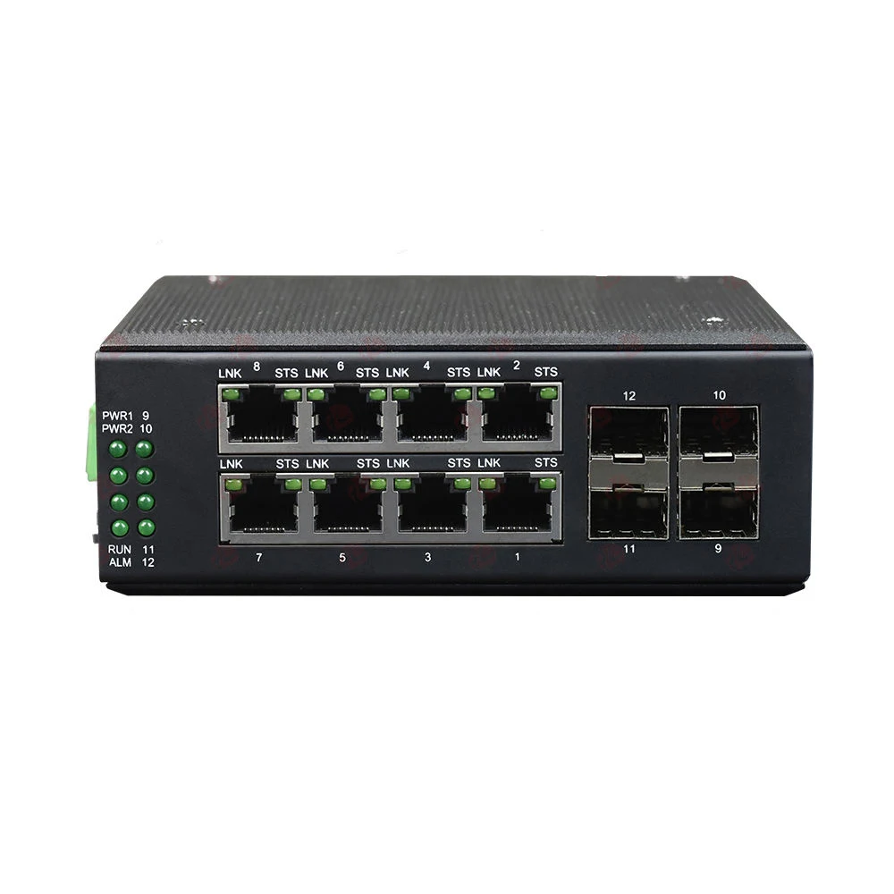 DIN Rail L2 Managed 8 Port Ring Network Switch Gigabit Industrial Ethernet Switch With SFP Slot