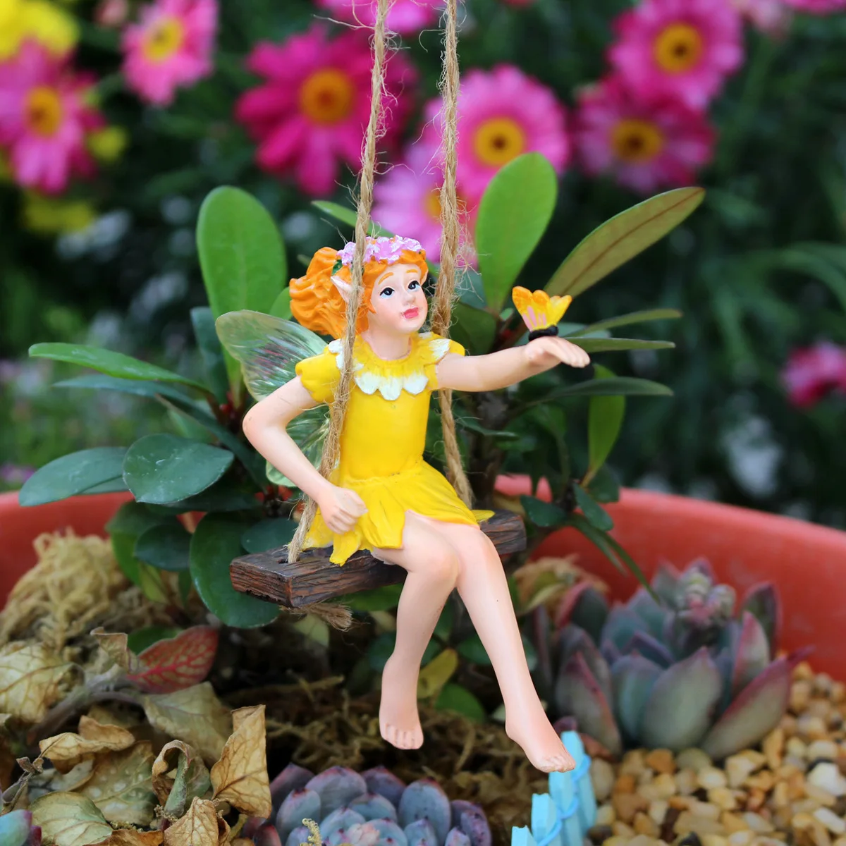 Glow-in-the-Dark Fairy Decor - Colorful Resin Angels for Night Gardens