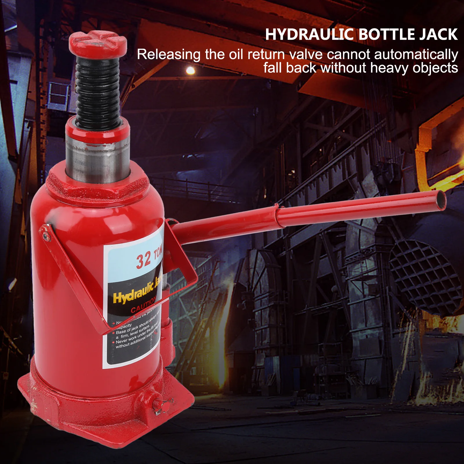 32 Ton Hydraulic Bottle Jack Lifting Automotive Lifter Steel Car Vehicle Repair Tool