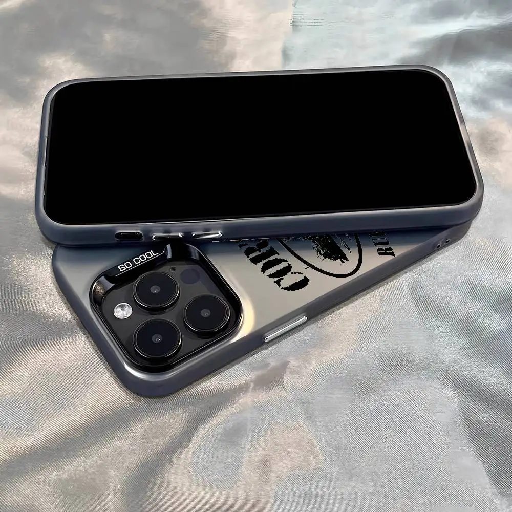 Casing HP iPhone 16 15 14 13 12 11 Pro Max Desainer Matte Laser Aurora Funda dengan Logo Merek Fashion C-Corteizs