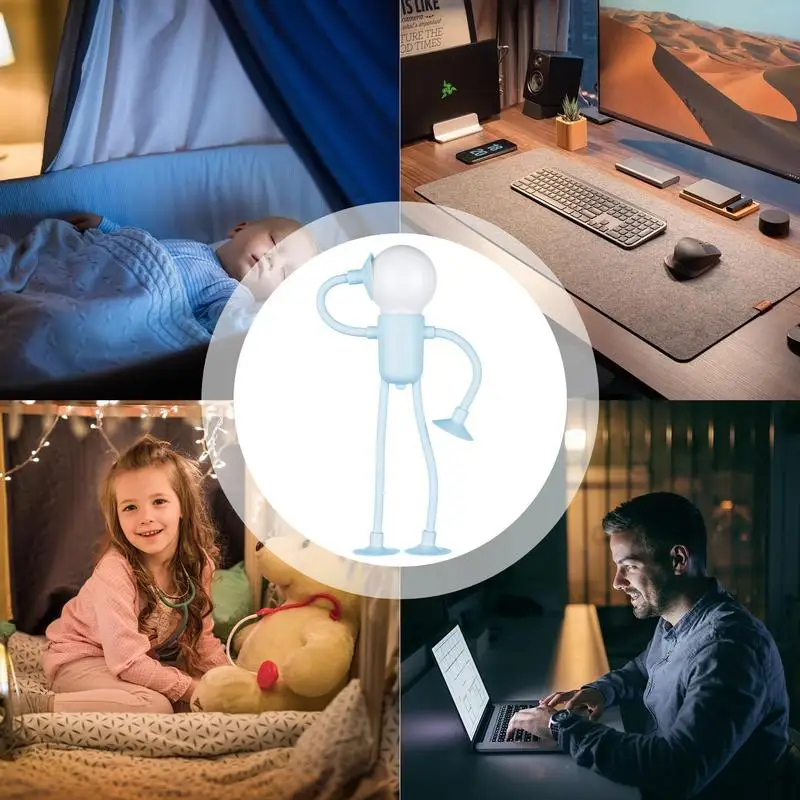 Veilleuse de dessin animé extensible avec ventouse, lampe de chevet amusante, salle d'étude, chambre à coucher, britannique