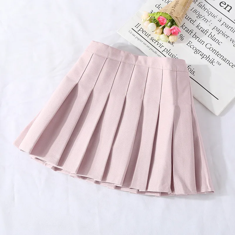 

Girls pleated skirt summer children college style big boy foreign style all-match plaid girls dress