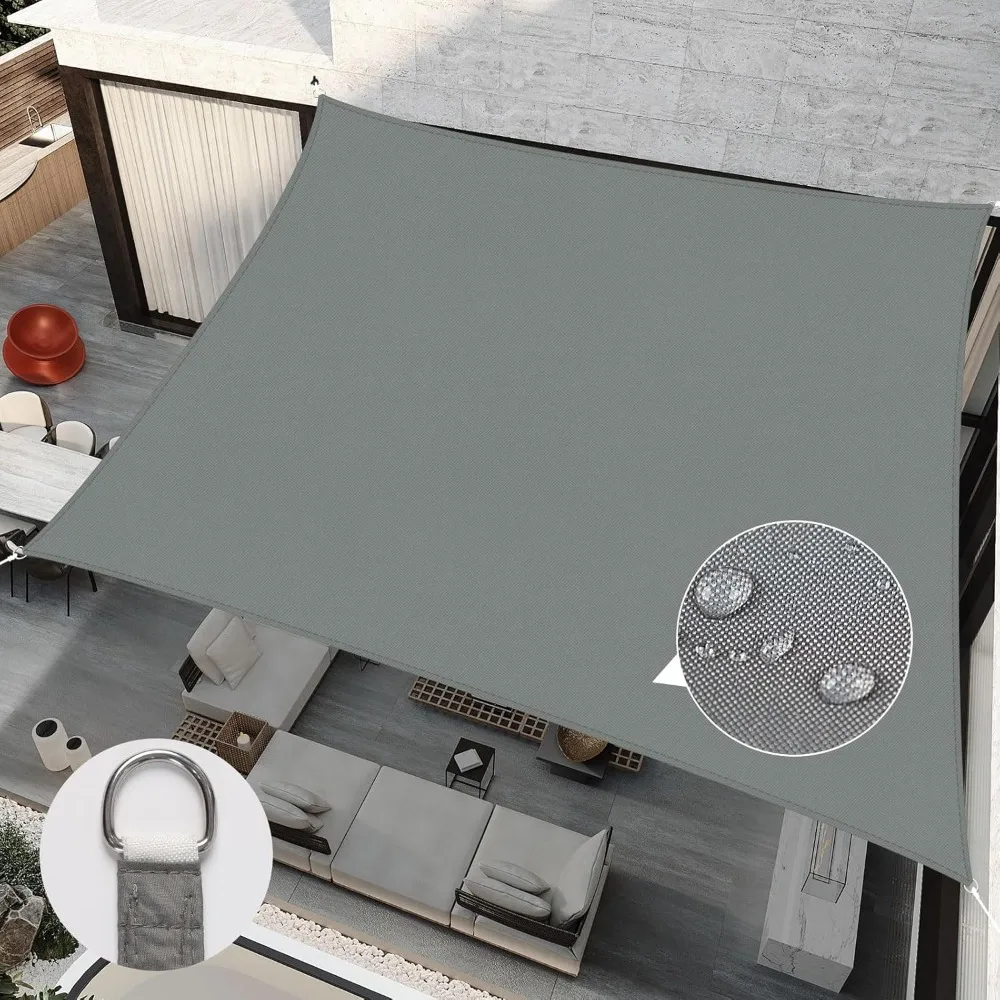 

RICHIE Upgrade 12'x12' Sun Shade Sail Square Canopy, Water Resistant & UV Block Sunshade for Outdoor Patio Lawn Beach Garden Car