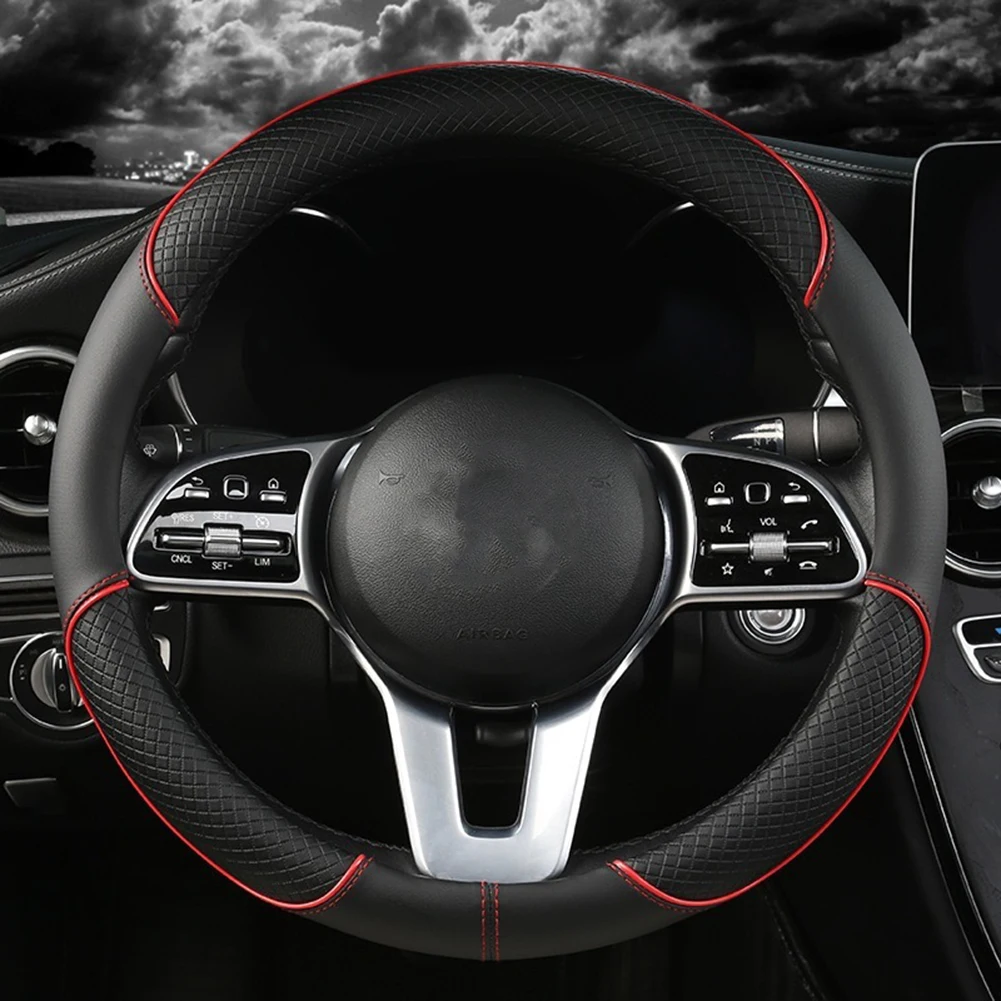 Car Interior Decor Non-Slip Grip Red Check Design Embossed Texture For Comfort Long-lasting Quality Car Interior