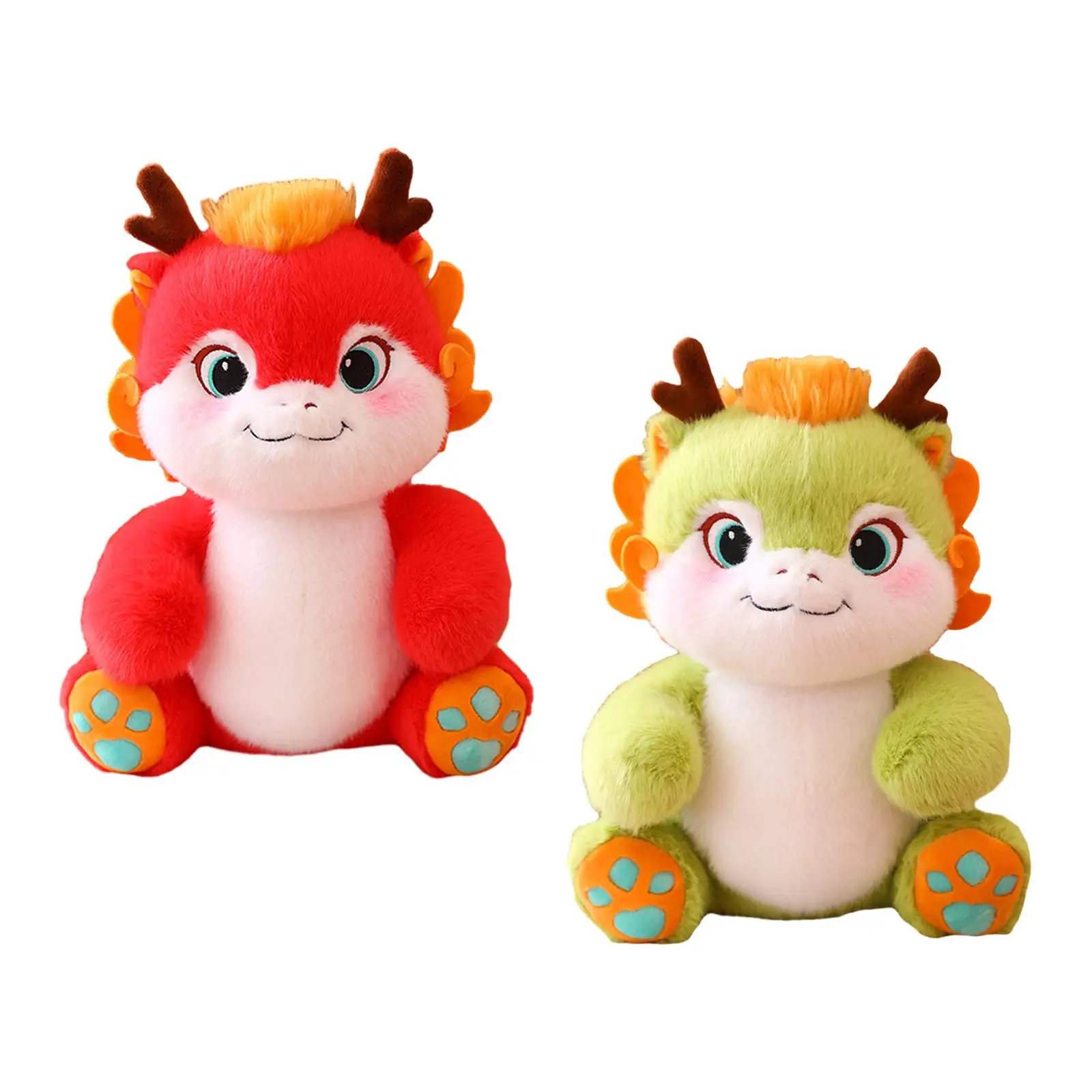 Dragon Plush Toy Spring Decor Lovely 2024 Dragon Year Mascots Doll Animal Plush Doll Toy for Home Party Bedroom Desktop Holiday