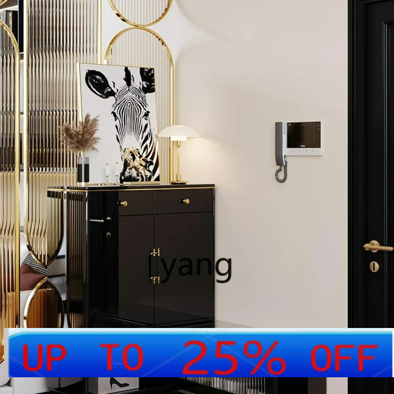 

LH Modern Light Luxury Corner Shoe Cabinet Home Doorway Integrated Wall Retractable Home Black Rattan Hallway