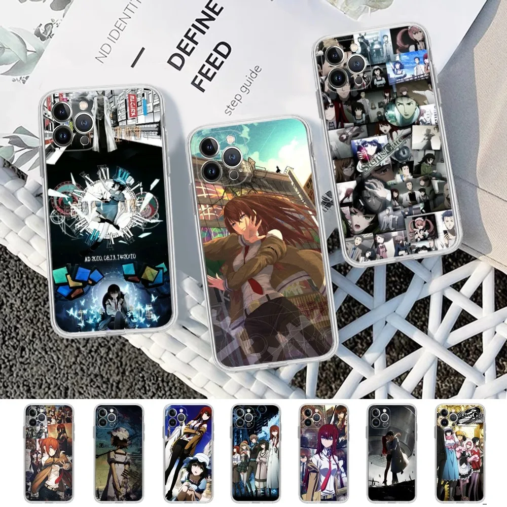 Steins Gate Anime Phone Case For iPhone 15 14 11 12 13 Mini Pro XS Max Cover 6 7 8 Plus X XR SE 2020 Funda Shell