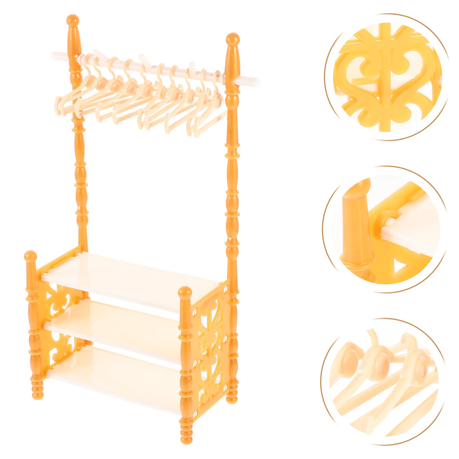 2 Sets Drying Rack Mini House Accessory Abs Clothes Hanger Toys Ornament Furniture Coat Baby Miniatures