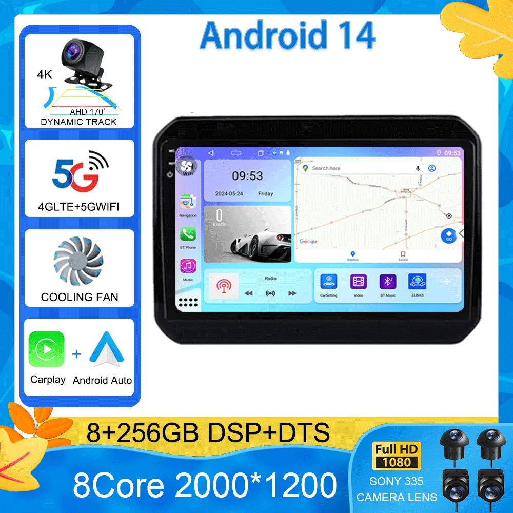 

For Suzuki Ignis 2016 2017 2018 2019 2020 9“ Car Radio Stereo Receiver IPS Auto Multimedia Video Screen 2 Din No DVD Monitor GPS