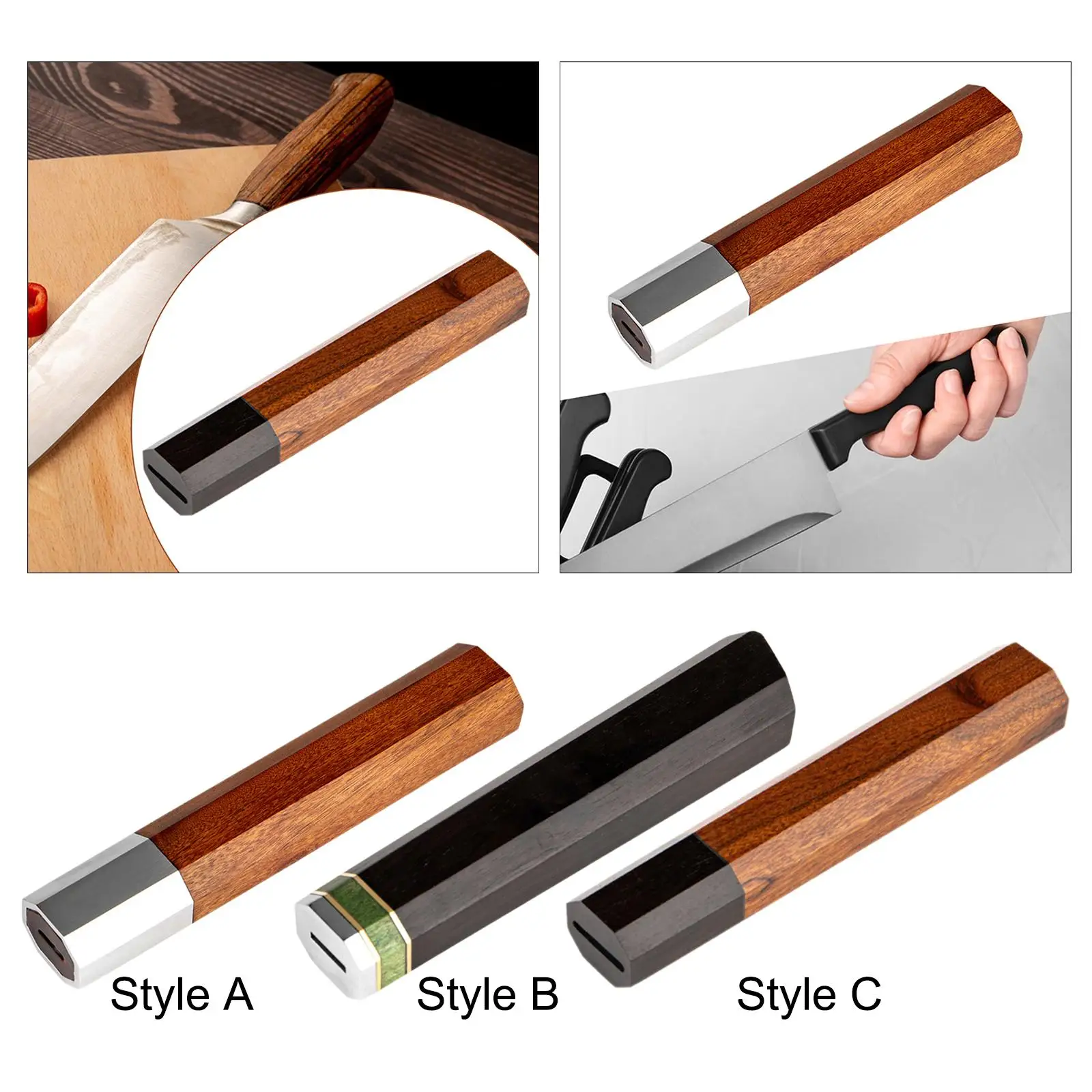 Kitchen Knife Handle Comfortable Grip Wooden Kitchen Knife Enthusiasts Gift Octagonal Handle Professional Sashimi Knife Handle