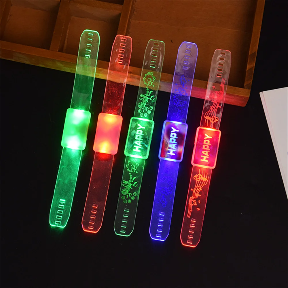 Led Glowing Neon Light Bracelets Colorful Flash Bracelet Wristbands Glow In The Dark Party Supply Wedding Christmas Party Favor