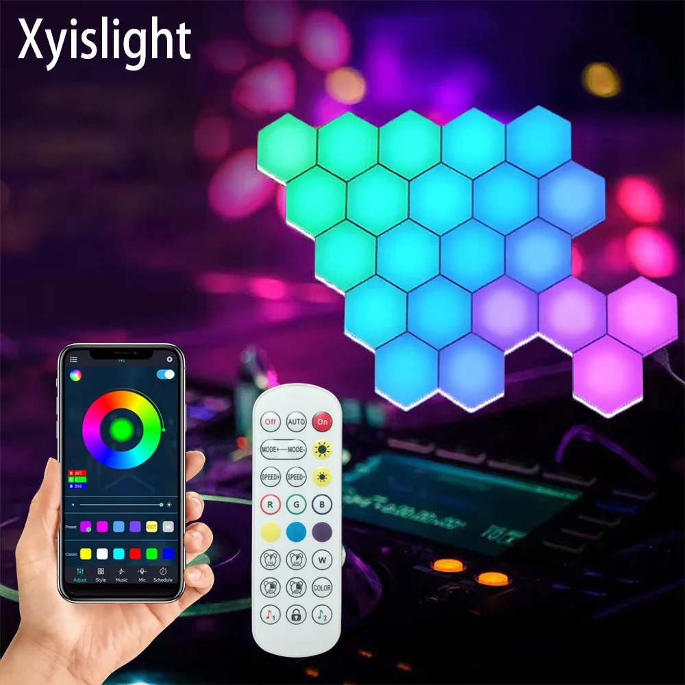 APP Control Gaming Atmosphere Night Light 5V USB Music LED Quantum Wall Light Touch Sensor Colorful Table Lamp For Home Decorate