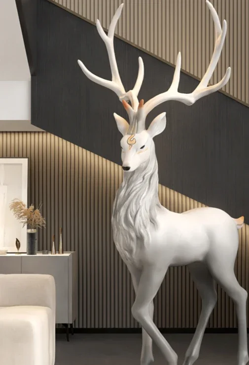 Luxury Deer Deer Large Living Room Floor to ceiling Decoration Next to TV Cabinet Home Furnishings