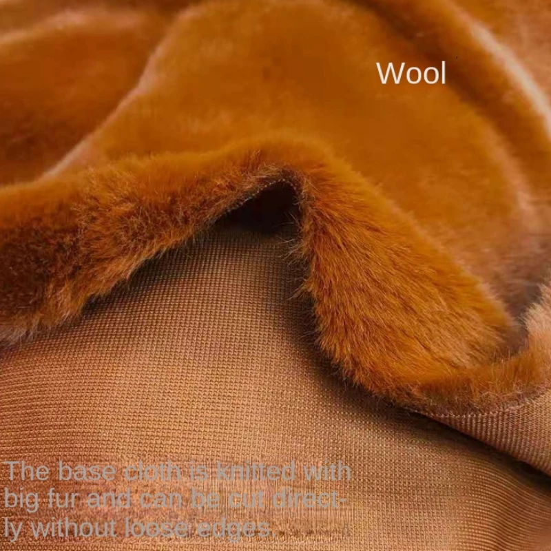 Golden Mink Plush Fabric Soft Thickened for Clothing Shoe Covers Hats Collars Imitation Fur Diy Sewing By The Meter