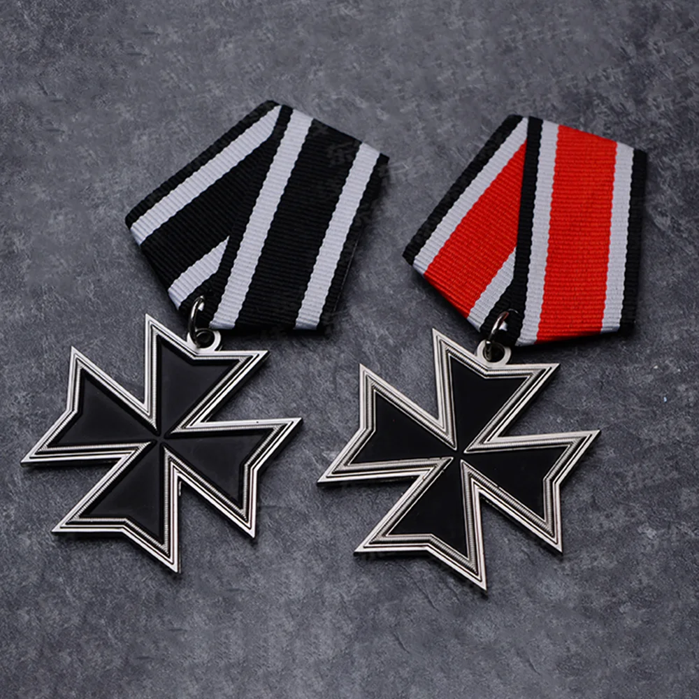 The Knight of The Maltese Cross , Ribbon Medal Pin Ribbon Badge Star Cross Medal Collecting, Cosplay Prop Decorative Accessories