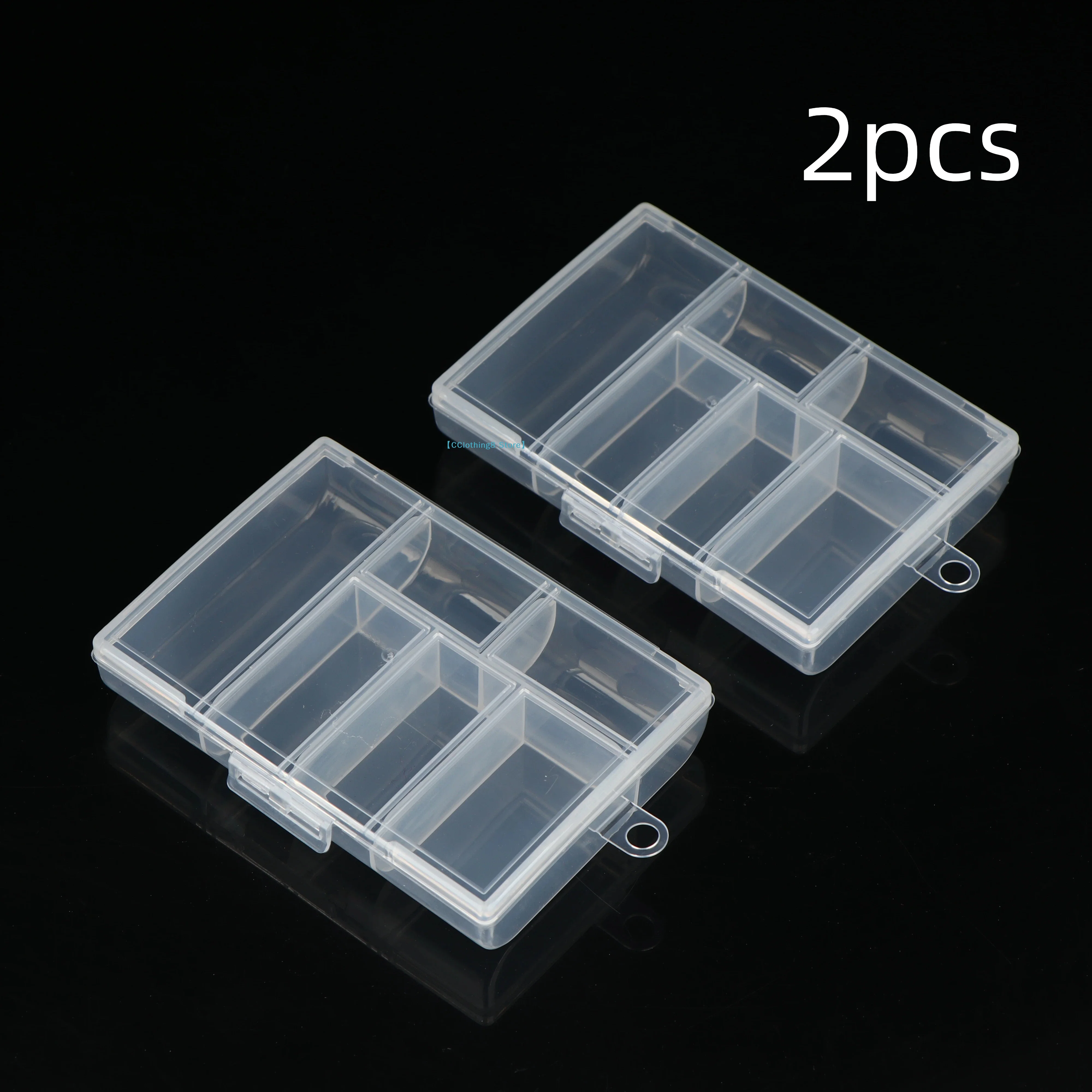 2pcs Plastic Jewelry Box 6 Compartment Slot Organizer Storage Beads Container Jewelry Storage Box Rectangle CaseAliS8