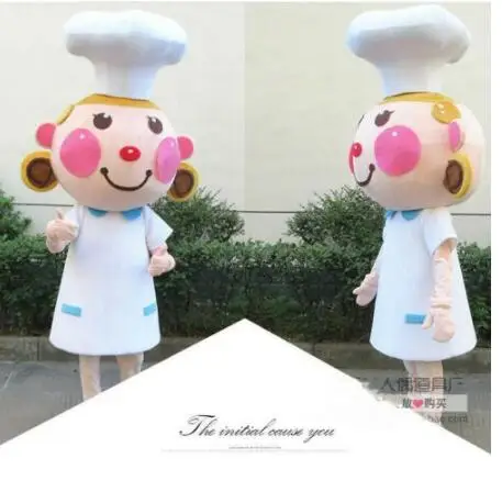 New Adult Halloween Christmas The Cooker Girl Mascotte Fancy Cartoon Mascot Costume Plush Fancy Dress Mascot Costume