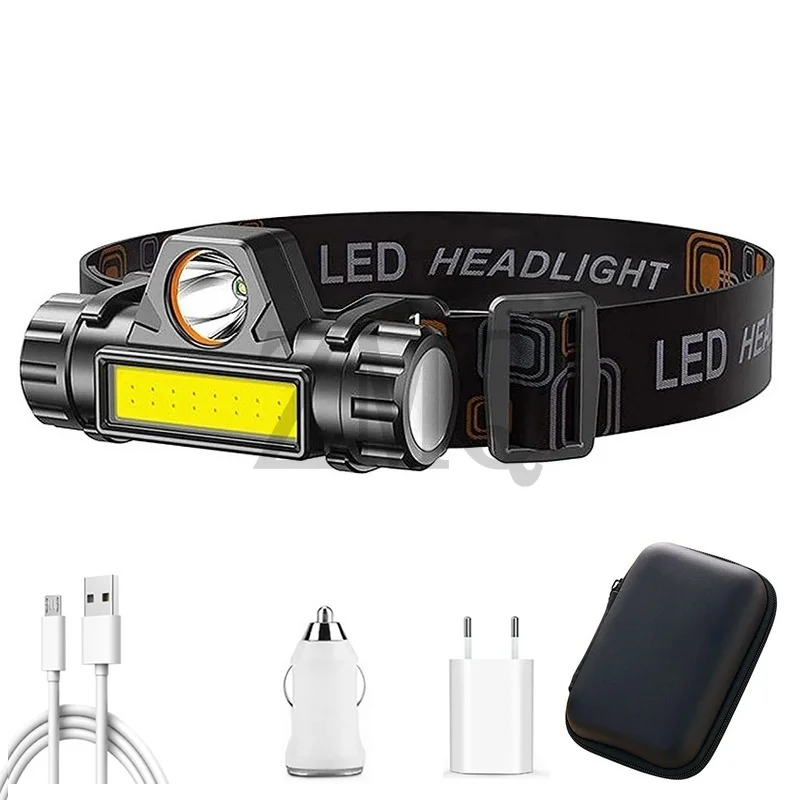 Outdoor Headlights with Long Battery Life and Strong Light LED Night Fishing Charging Head Mounted Magnetic Flashlight