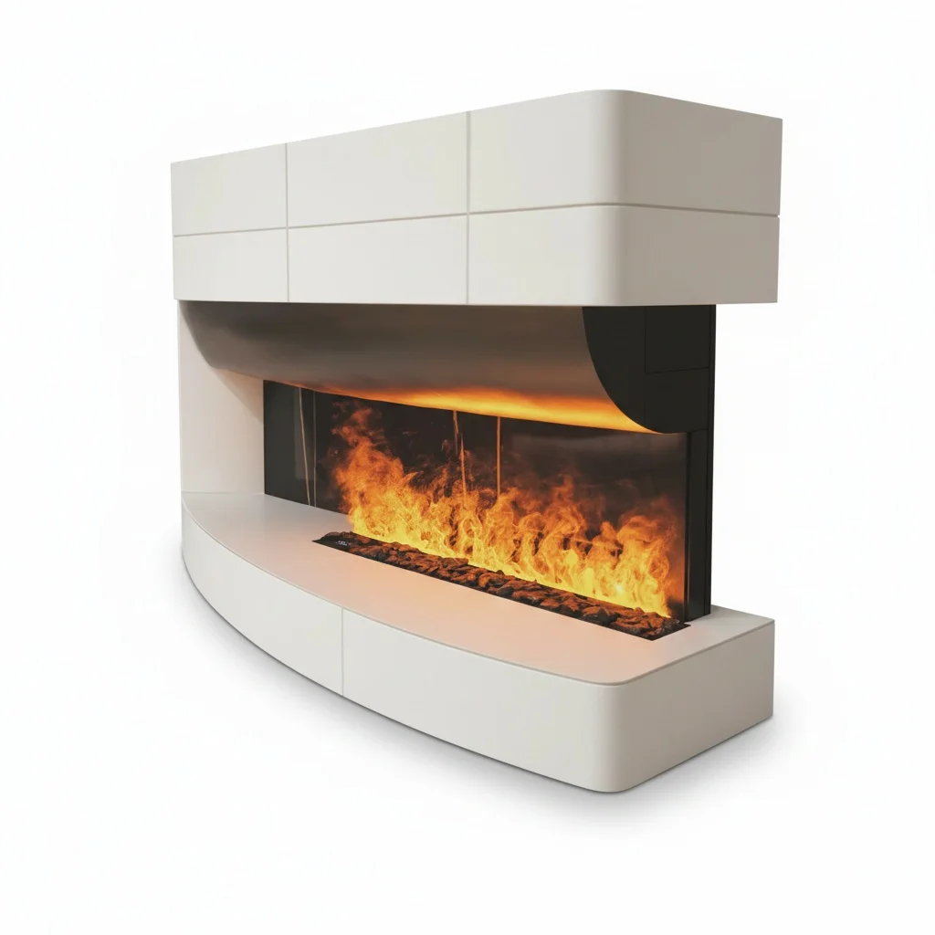 

3D Water Vapor Fireplace, 60 Inch Stainless Steel Electric Fireplace Insert, LED Mist Flame Effect, Atomizing Steam