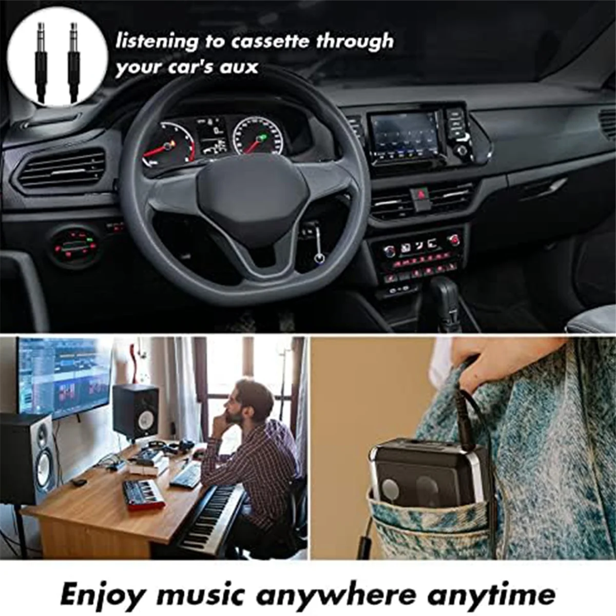 

【ELATED】Кассетный плеер, портативная USB-кассета в MP3-конвертер, аудиокассета для музыки с наушниками