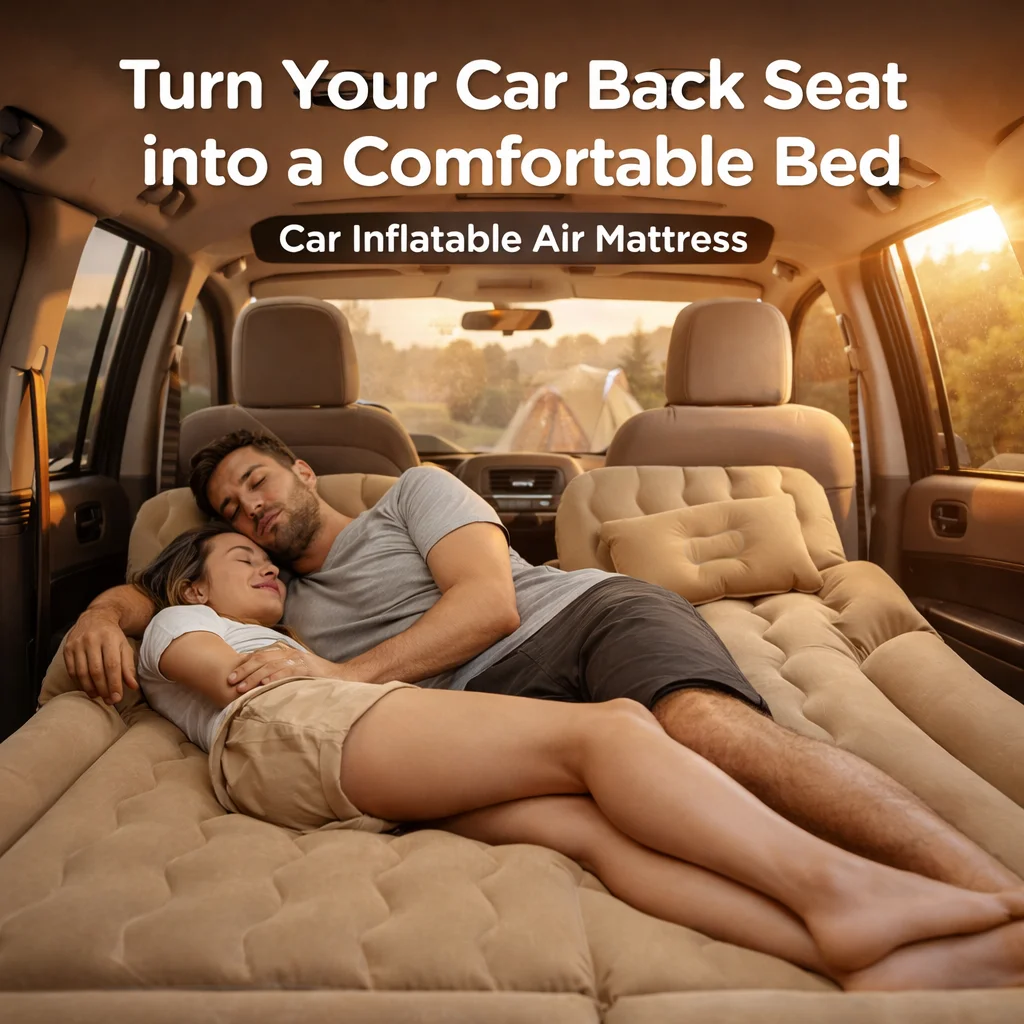 Bymaocar Matelas pneumatique gonflable pour voiture avec pompe électrique, lit de siège arrière, matelas de voyage pour SUV, matelas de camping portab