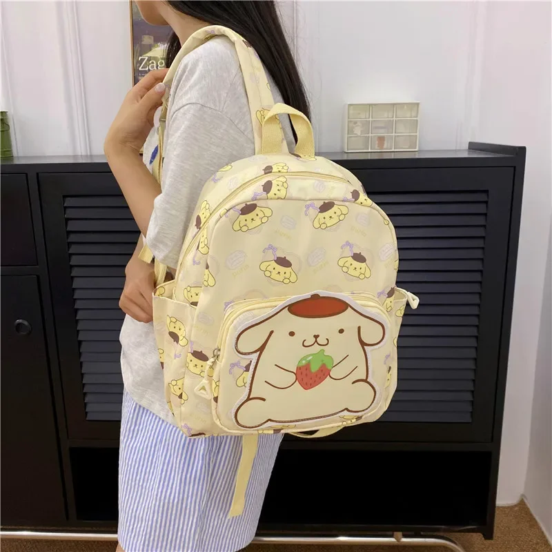 MINISO Hello Kitty Pacha Dog Kuromi Backpack Sanrio School Bag Cute Backpack for Students and Children Going Out Small Backpack