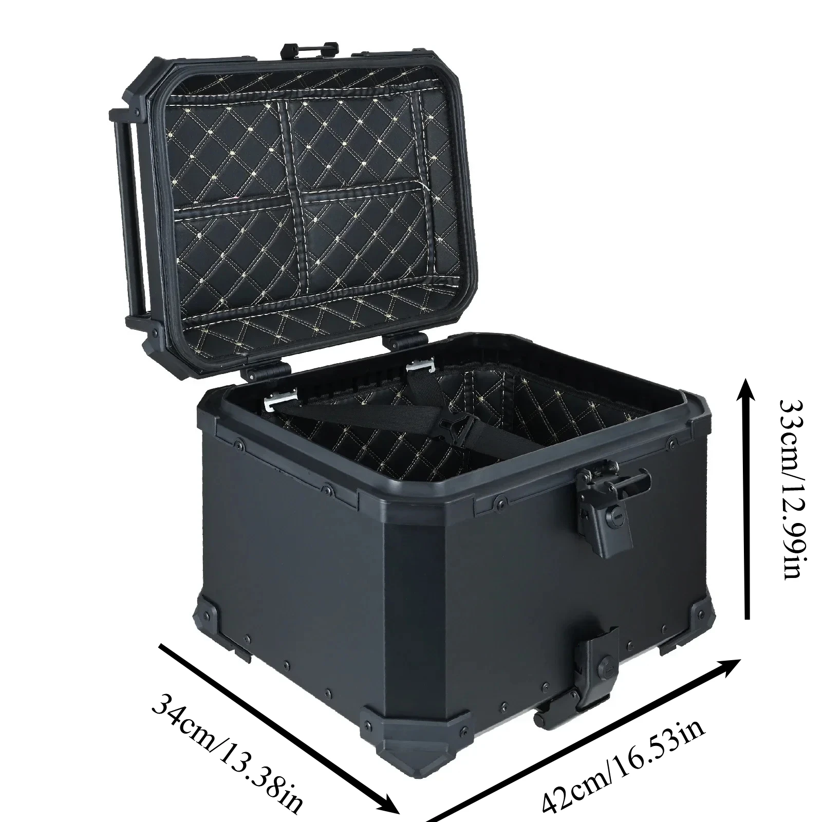 

45л алюминиевый верхний хвост, задний чехол для хранения инструментов, замок, багажник мотоцикла, коробка для шлема, универсальная для большинства мотоциклов