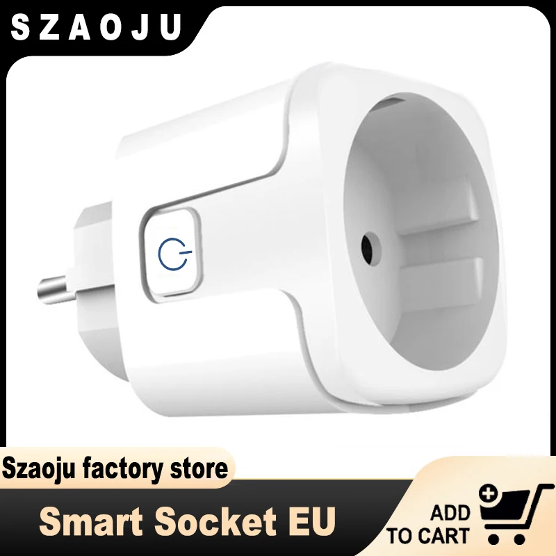 Szaoju Smart Socket EU 16A/20A AC100-240V Wifi Smart Plug Power Outlet Tuya Smart Life APP Control Works For Alexa Google Alice