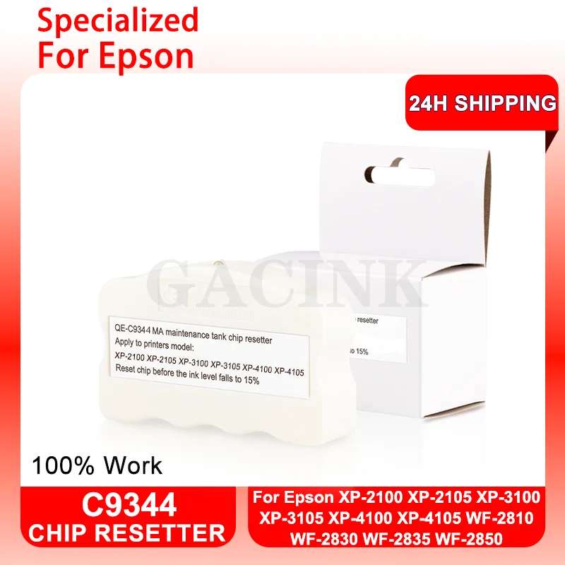 C9344 Maintenance Resetter For Epson XP-2100 XP-2105 XP-3100 XP-3105 XP-4100 XP-4105 WF-2810 WF-2830 WF-2835 WF-2850 Chip Reset