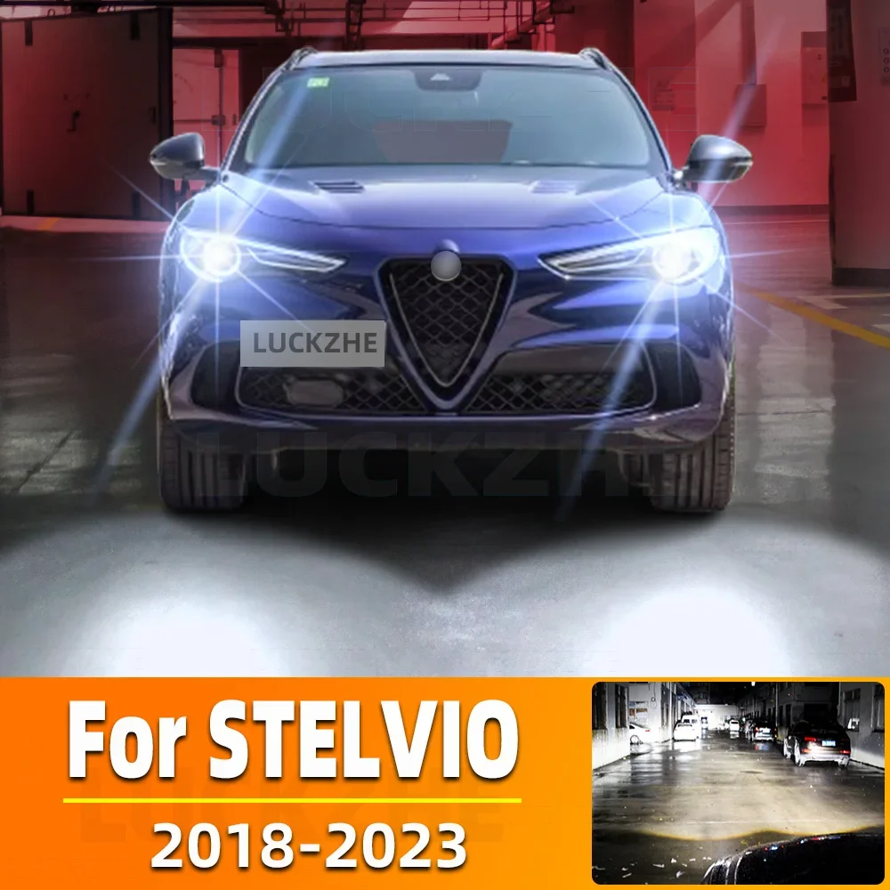 Faro Led de coche para Alfa Romeo Stelvio 2018 2019 2020 2021 2022 2023, bombilla de faro Canbus de haz alto y bajo, 2 uds.