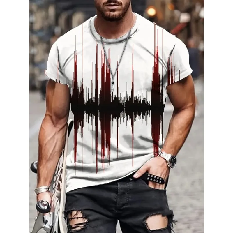 

Street trend funny short sleeved 3D digital printed graphic custom loose casual short sleeved T-shirt for men