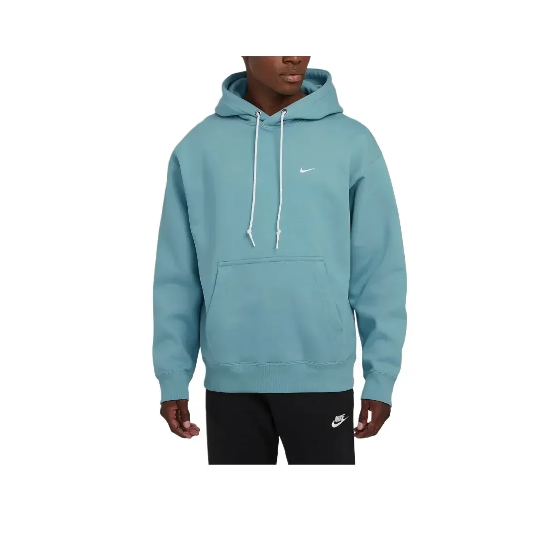 Nike Solo Swoosh Solid Color Oversized Drawstring Hooded LongSleeve Sweatshirt Men Blue DX1355-464