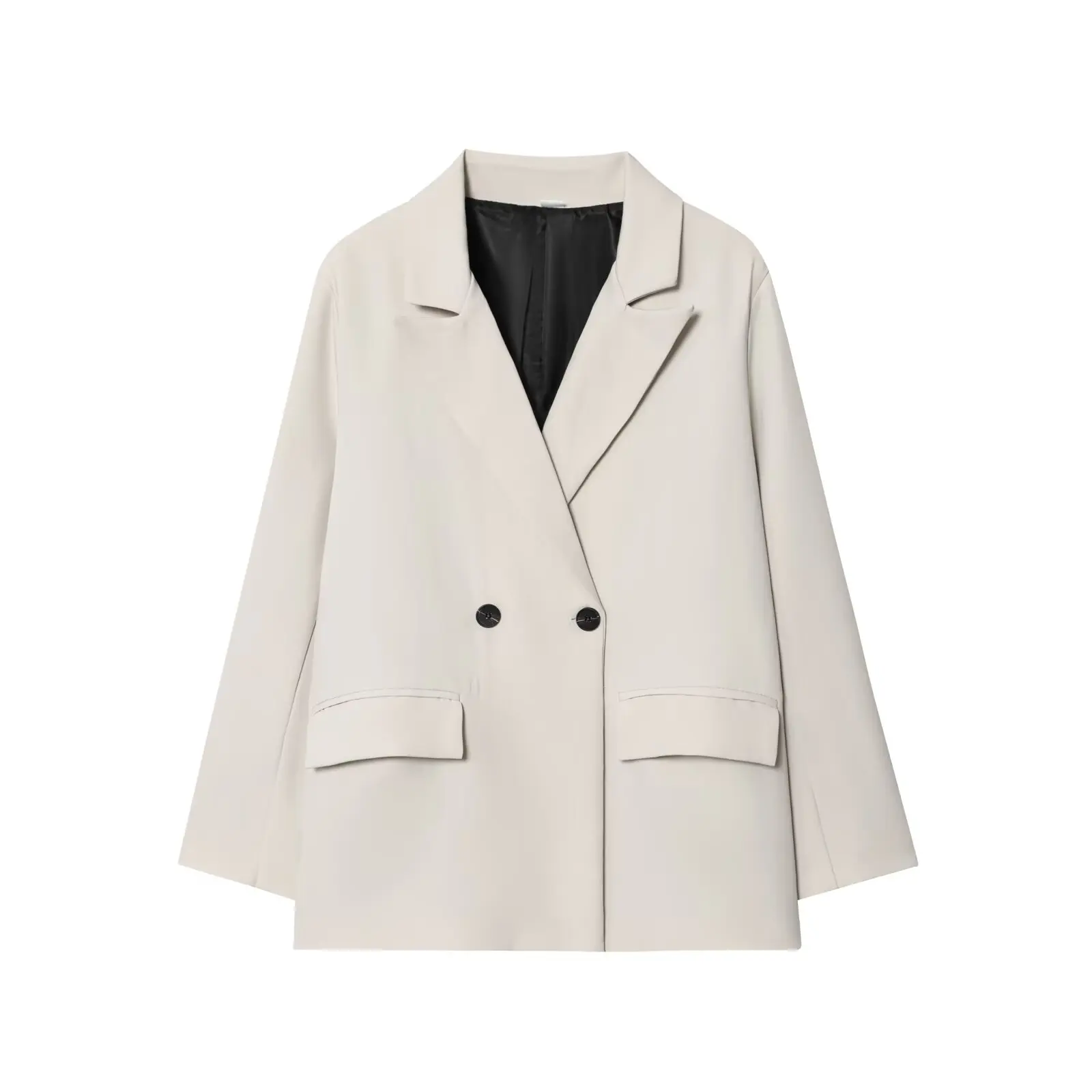 Modischer Damen-Blazer Büro-Dame Langarm Doppelreihiger Mittellanger Casual-Anzug Mantel Elegante Schlichte Stilvolle Oberbekleidung – Detail 12