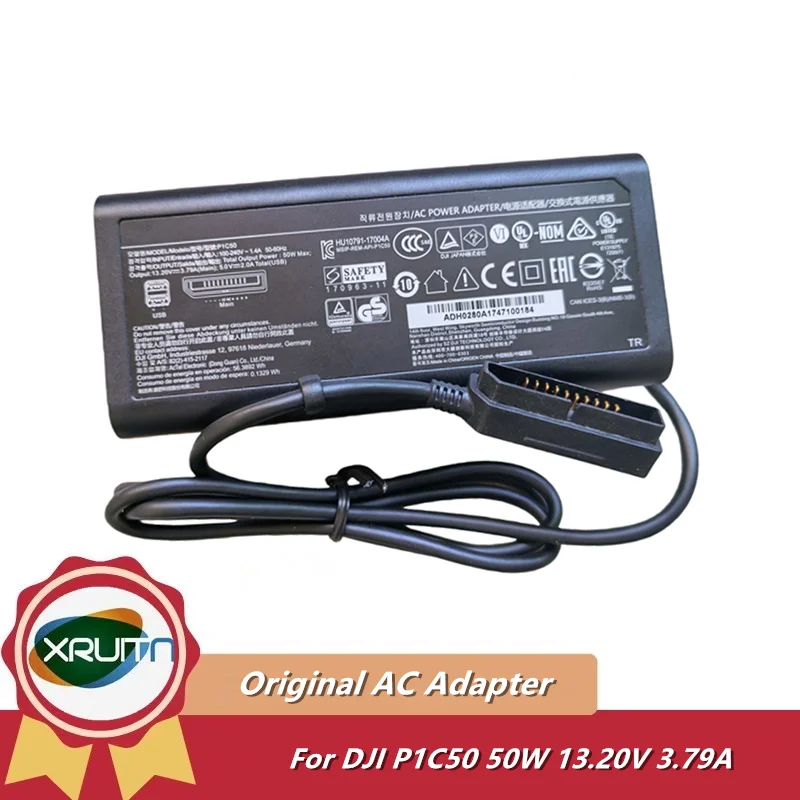 

Оригинальный блок питания для дрона DJI Mavic Air 1, адаптер переменного тока P1C50, 50 Вт, зарядное устройство 13,20 В, 3,79 А, USB-порт 5 В, 2 А