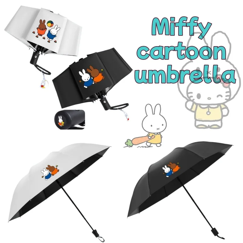 

Miffy Rabbit Anime Periphery Black Glue Sunscreen and UV Protection Sun Umbrella Cute Rain and Rain Dual Use Sun Umbrella