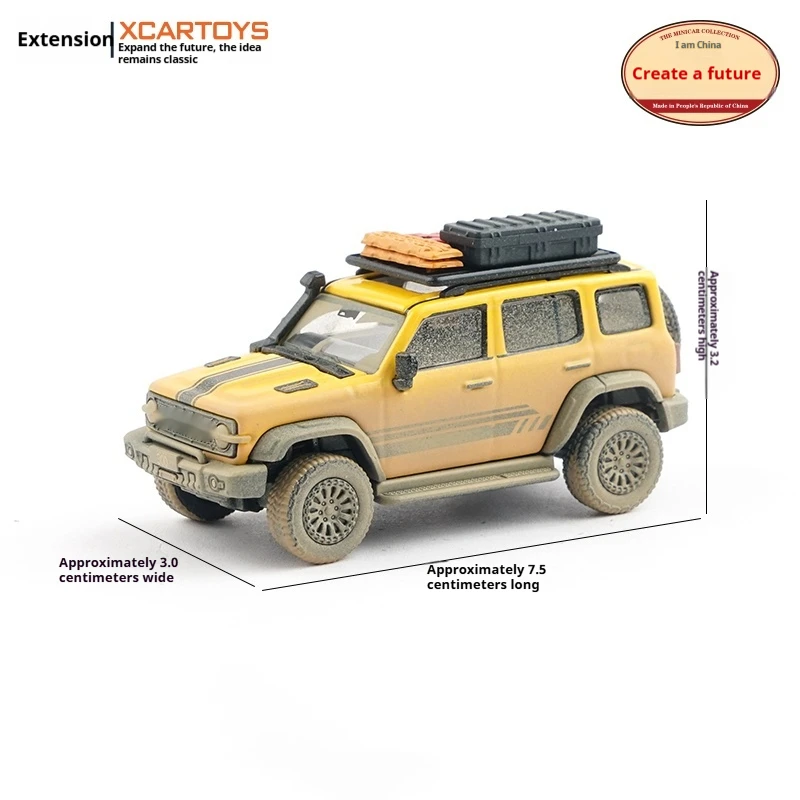 TaoYi Modello di auto fuoristrada in lega in scala 1/64 Versione fango Pezzo espositivo Edizione limitata Design di bordo Giocattolo non radiocomandato