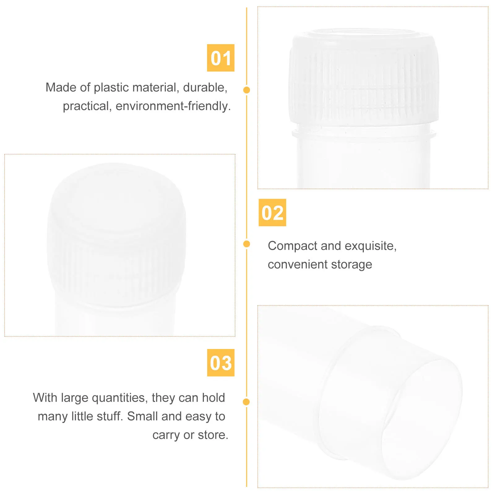 

50pcs Transparent Storage Bottles For Sewing Needles Plastic Vial Containers Portable Clear Tubes Diy Craft Organizer Refillable