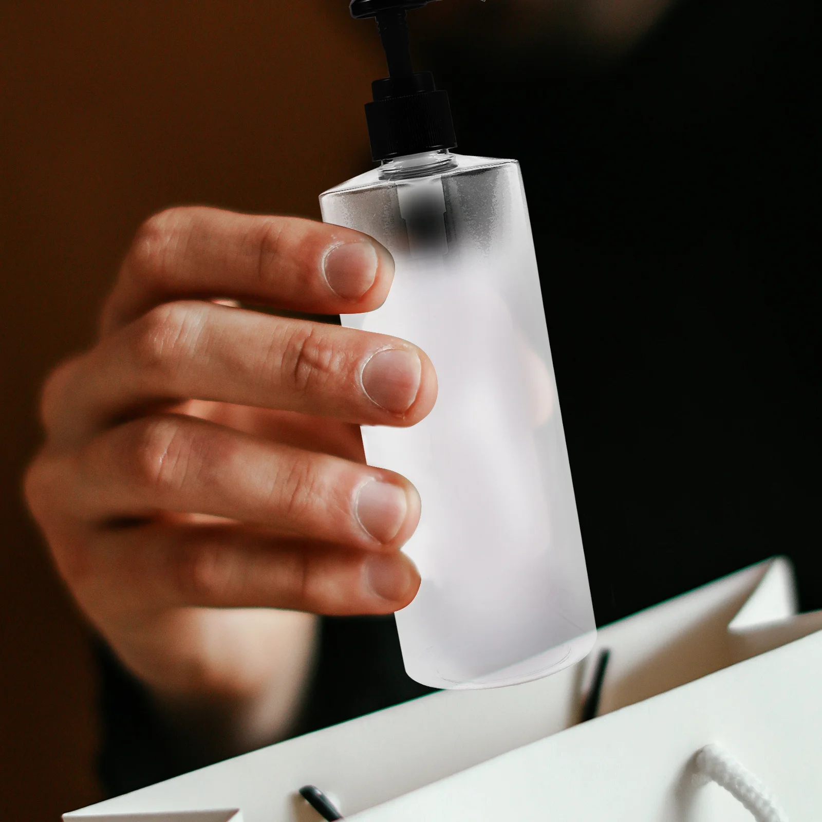 

3pcs 500Ml Press Pump Bottle Transparent Refillable Subpackaging Bottle Reusable Empty Durable Plastic Pump Container For